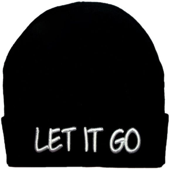 Frozen Let it Go Black Knit Cuffed Beanie - Picture 1 of 1